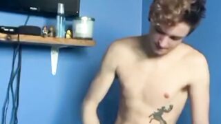 UNBELIEVABLE TWINK ACTION!!! Lewis Brown Licks His Pudding and Fcks Himself with a Massive Dildo