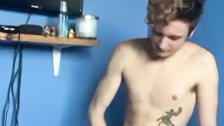 UNBELIEVABLE TWINK ACTION!!! Lewis Brown Licks His Pudding and Fcks Himself with a Massive Dildo