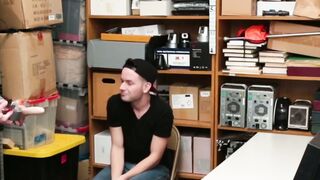 Young thief dominated with dildo and raw cock by gay guard