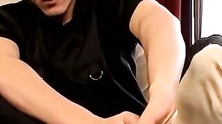 TEEN TITAN UNLEASHES FOOTFETISH FRENZY Skinny Boy Takes Massive Cock for a Wild Ride
