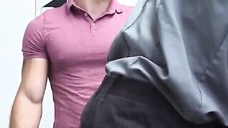 DIRTY PRISONER Handsome Straight Jock Taken DOWN by DOMINANT BLACK GUARD  NO ESCAPE!