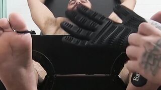 UNLEASHED BEAST Tattooed Hunk With Unbridled Fury Has His Sensitive Toes Titillated To The Brink Of Insanity!