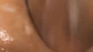 This deviant black stud fills his ass with the biggest dildo ever, stretching it like