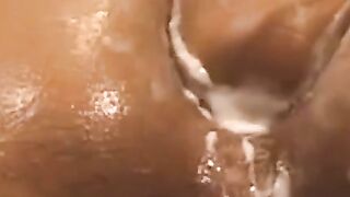 This deviant black stud fills his ass with the biggest dildo ever, stretching it like