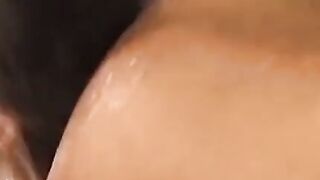 This deviant black stud fills his ass with the biggest dildo ever, stretching it like