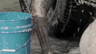 ULTIMATE CAR WASH FANTASY! 4 Blonde Babes Get Soaked  Skinny Dips!