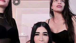 Latina Nylon FETISH Frenzy 3 Sizzling Sisters Tangle in a TripleThreat Peanut Butter Dildo Showdown!