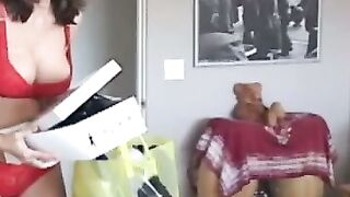 Wife facesitting man