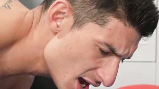 Hunky Jim Fit got his smooth ass fist fucked and drilled by handsome Apollo Fates