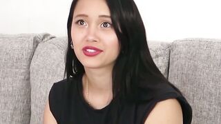 Cute Latina beauty riding big white cock