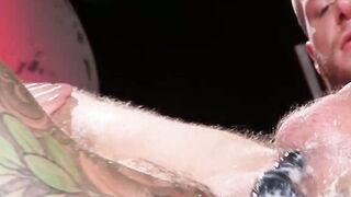 MUTHAFUCKA, BRAIN BONDS IS GETTING PISSED ON BY INKED DADDY DREW SEBASTIANS MASSIVE BEHIND AND HE CANT GET ENOUGH!!!