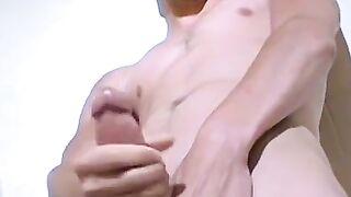 Teasing his big meaty rod in the shower all alone as well