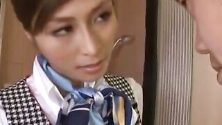 Japanese lady with sexy legs in pantyhose gives pleasure