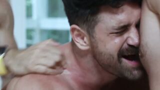 Heath Halo and Ryder Flynn bareback in gay party with Cole Ryan
