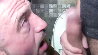 UNBELIEVABLE DOE! Ceasar Camaro Swallows TWO gigantic cocks in the Restroom  Insatiable Beast, FED by his Hungry Buddies!