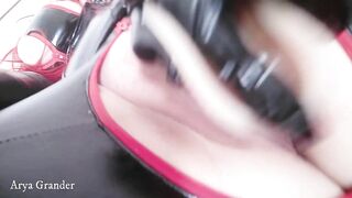 Home Sex Masturbation, LATEX Catsuit and Vibrator Solo Relax Play,