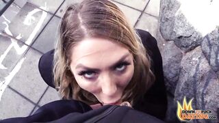 DownToFuckDating - MIA BLOW CURVY INKED BLONDE BLOWS DICK INTO
