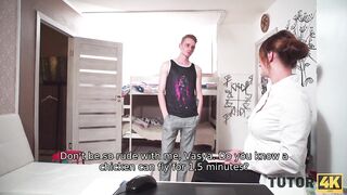 TUTOR4K. Incredible Sexy prof is banged! by dude who is young