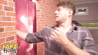 Fake Hostel Backpacker Fucks Ginger Landlady and Her Slender Employee