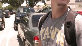 Enjoying car sex with a hot dude