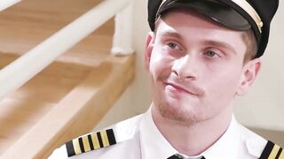 Turbulent Trans Love Sleazy Pilots Flying Frenzy with Busty Tgirl Flight Attendant