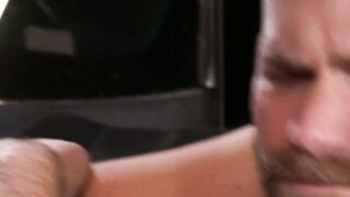 son of a b Josh Mikael gets brutally fisted and dominated by his angry pig of a client, Jim Fit!