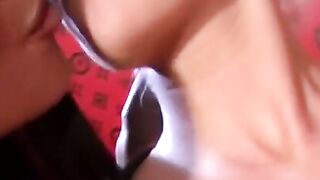 INSATIABLE STUNNER TAKES ON TWO MASSIVE TOYS IN EPIC SANDWICH FUCTION!