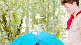 Colton McKeon helps Grey Gold fix his tent and his aching cock