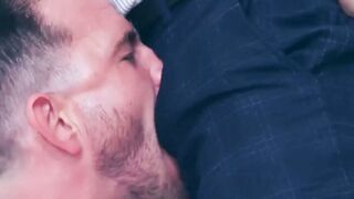 married Mans Tailor Solves All His Problems with a Sloppy Blowjob and a Satisfying Reverse Cowgirl on the Standing Desk  Logan Moore and Franky Fox