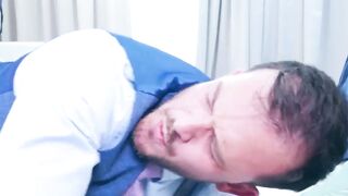 married Mans Tailor Solves All His Problems with a Sloppy Blowjob and a Satisfying Reverse Cowgirl on the Standing Desk  Logan Moore and Franky Fox