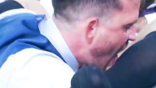 married Mans Tailor Solves All His Problems with a Sloppy Blowjob and a Satisfying Reverse Cowgirl on the Standing Desk  Logan Moore and Franky Fox