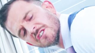 married Mans Tailor Solves All His Problems with a Sloppy Blowjob and a Satisfying Reverse Cowgirl on the Standing Desk  Logan Moore and Franky Fox