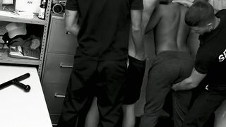 double the trouble, double the PLEASURE Lawless Leos  Victor at the mercy of 3 HOT Security Officers