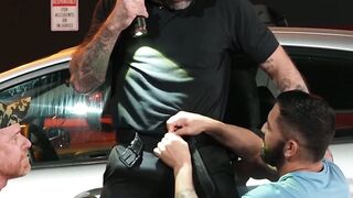 Raw Flush 3 Hung Dads Screw in a Secret Parking Lot Frenzy!