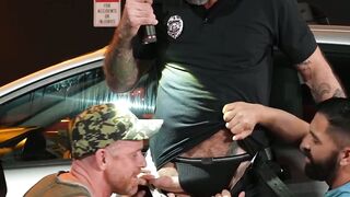 Raw Flush 3 Hung Dads Screw in a Secret Parking Lot Frenzy!