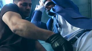 Bound Hector De Silva had his ass rimmed and drilled by Dato Foland