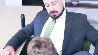 Forbidden Office Tryst Christian Sam Spreads His Gospel of Lust on Gabriel Phoeniz
