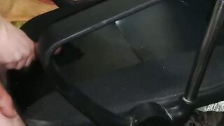 A boy comes to rub his friend's penis on the chair until cum flows on the chair, so t