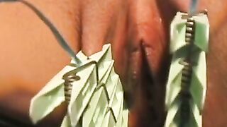 MILF fucks massive fake cock wild style