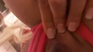 UNBELIEVABLE SIZE! Slender Teen Blonde Alina Rides her DIAMONDVIBRATOR creampie treasure!