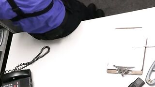 Busted Blonde Bombshell Fingers  Sins for Security Guards Dick