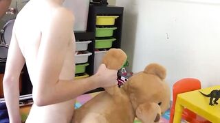 STEPSON SITUATION GOES WILD! My Twink Stepson Dakota Lovell Toys a Teddy Bear  While I FUCK HIM IN THE ASS!