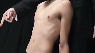 Sweaty dildo fucking and cock jerking session by hottie Austin Young and suited Myles