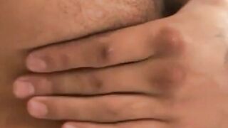 Sexy Brazilian gay Roger squirts his cum all over the place