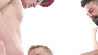 The Unleashing of Pure Lust Coach Tomas Downfall at the Hands and Mouths of Suffocating Huns Grant Ducati and Kyle Steele