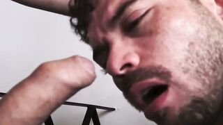THE Labour Of Lust 2 Muscle Hairy Men Share Powerful Blowjob With Insatiable Cam Director!