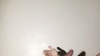 Cute skinny Henry Lynes masturbates his hard cock till he cums