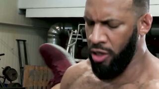 Sweaty  Savage 9Inch Black Beast Unleashes Brutal Interracial Anal Fury on Tattooed Muscle Hunk at the Gym!