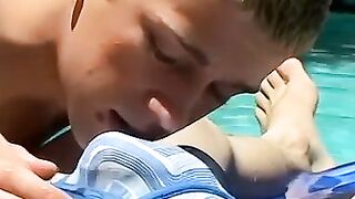 Poolside Paradise 3 Chiseled Gay Gods Sodomize Each Other in Wet Underwear Pandemonium