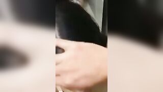 Bathroom Blowout College Cutie Swallows It All for Her Naughty MILF BF!